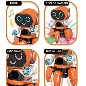 ربات کنترلی شش پا موزیکال و رقصنده نارنجی Dancing ROBOT on remote control RC music light orange -اسباب بازی